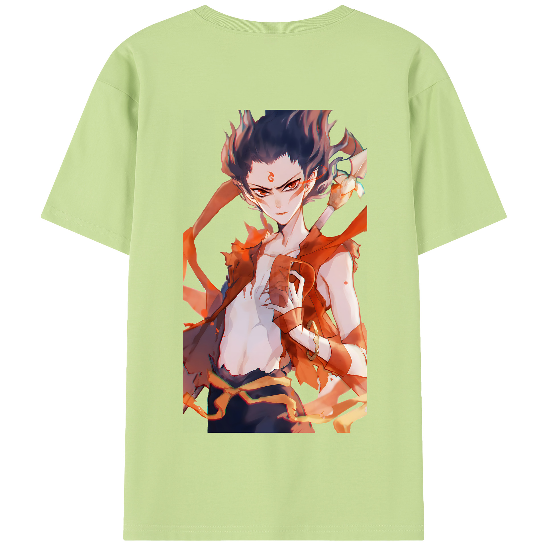 （画像用） Ne Zha 2 ナタ 魔童の大暴れ 綿100％半袖Tシャツ（背面プリント）